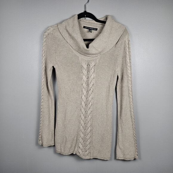 White House Black Market Sweaters - White House Black Market Women’s Size XS Metallic‎ Cowl Neck Sweater Cable Knit